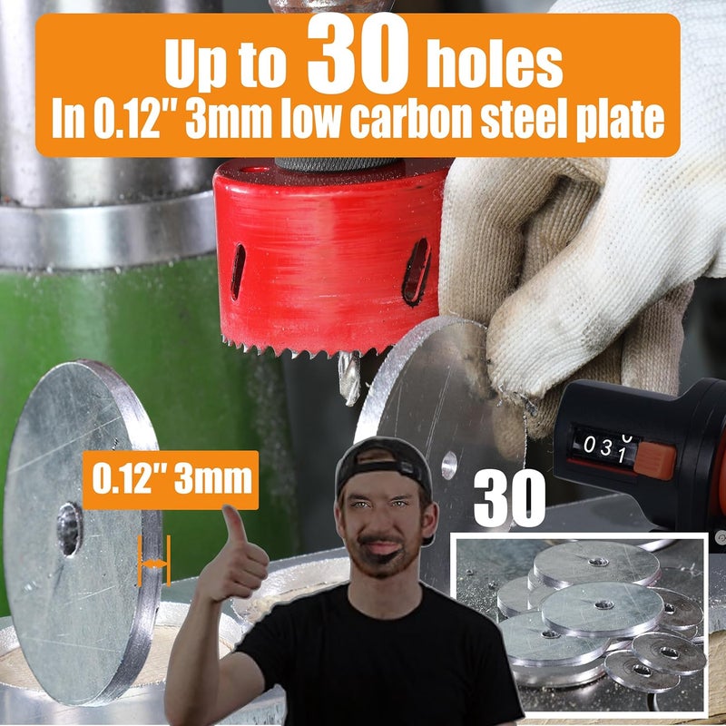 wowsupm 4-1/8 Inch HSS Bi Metal Hole Saw Cutter with Arbor Heavy Duty Hole Saw Bit Cutting Depth 1.5” for Drywall Thick Wood PVC Metal Aluminum - Image 4